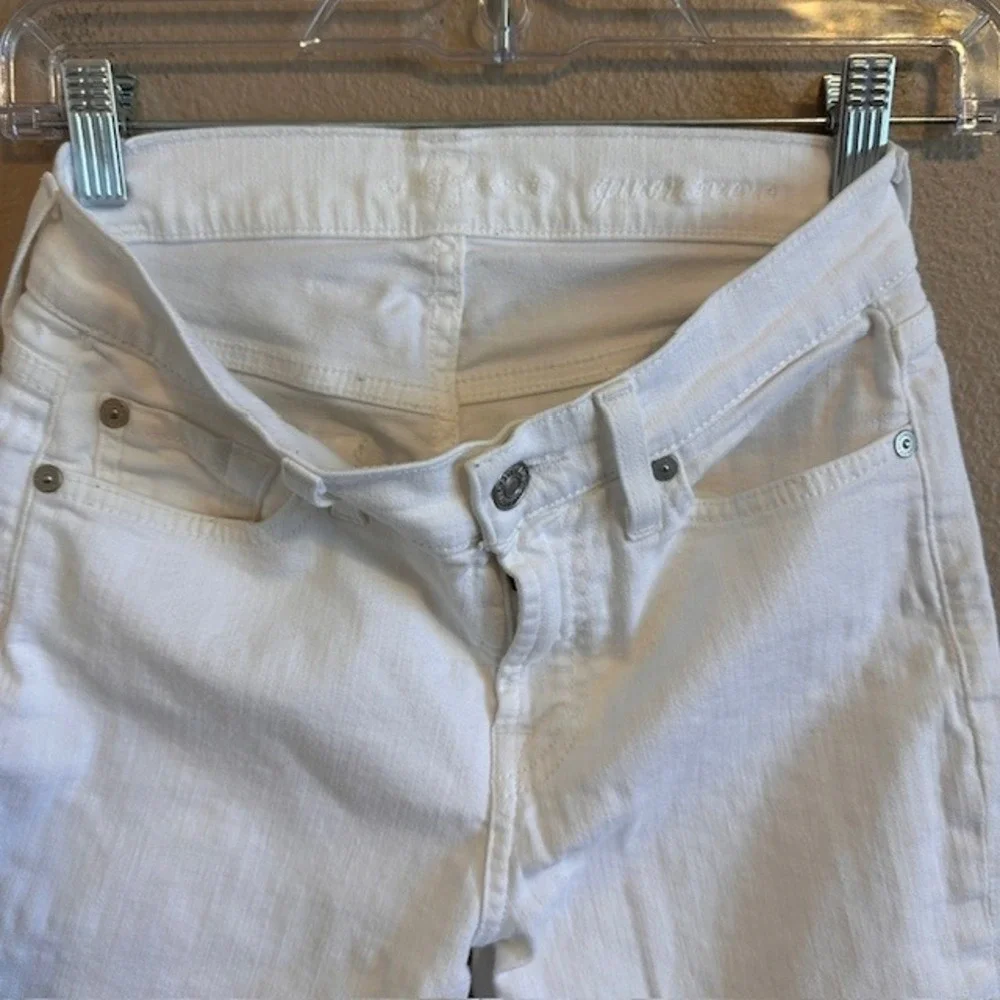 7 For All Mankind‎ Gwenevere White Denim Ankle Jeans 25 Skinny Stretch